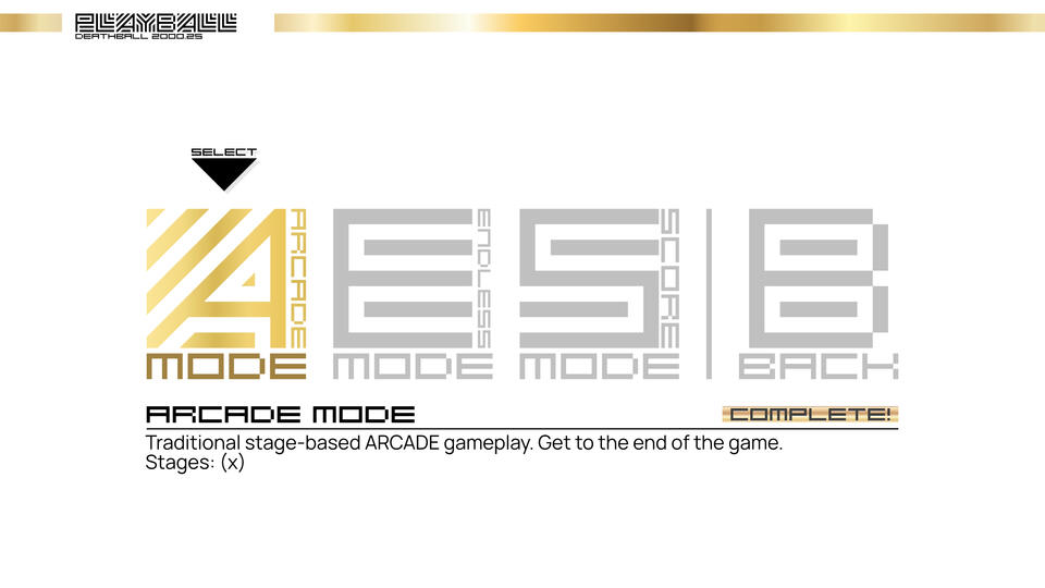 Deathbal v2020.25 Top Menu