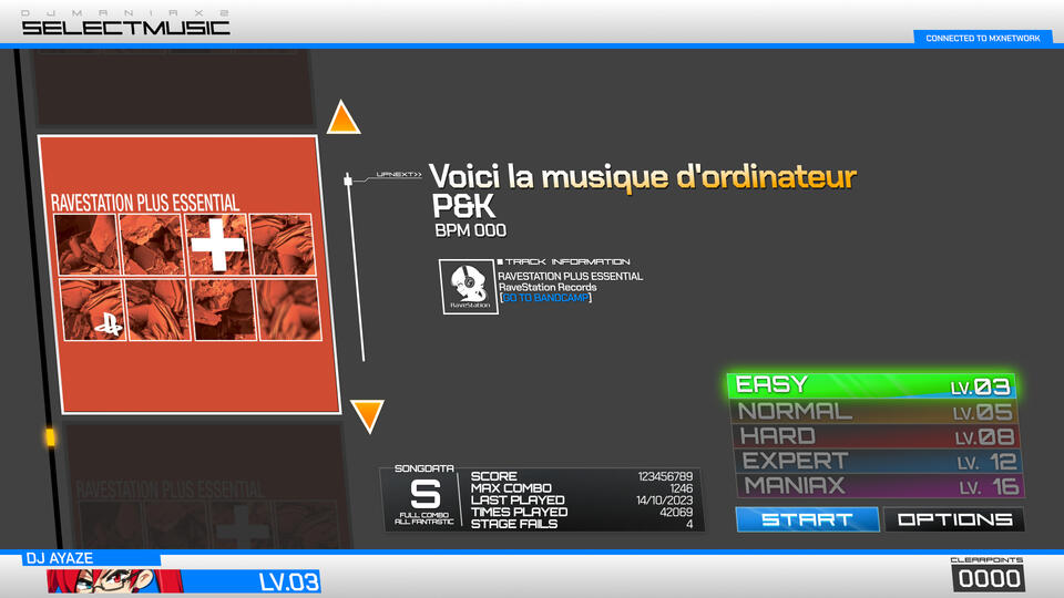 DJMANIAX 2 Song Selection screen.