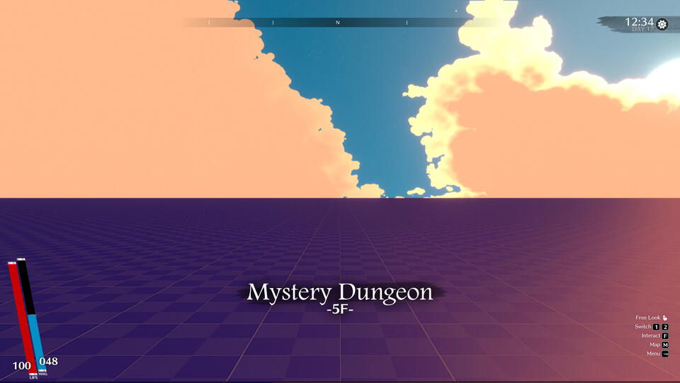 First Person Mystery Dungeon style crawler game HUD concept.