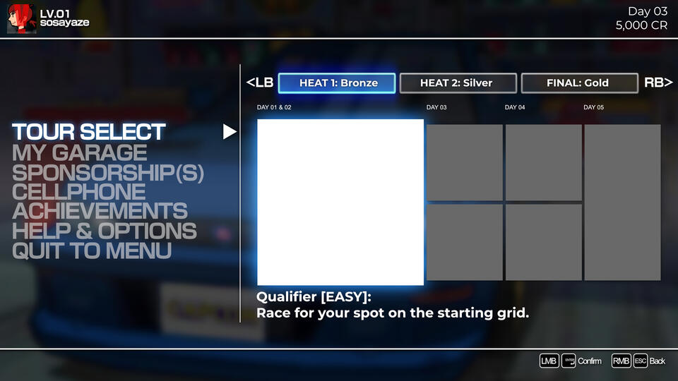 RREV Main Menu ZERO: The very first piece of UI mocked up for the game!