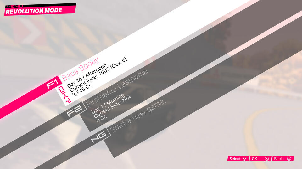 RREV File Select: Background video loop borrowed from CAPCOM&#39;s Auto Modellista.